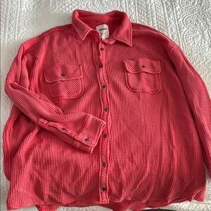 Aerie Pink Button-Up Shirt